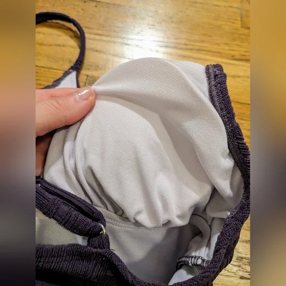 Cupshe Jacquard V-Neck One Piece Swimsuit in Plum sz S NWT - Picture 8 of 12